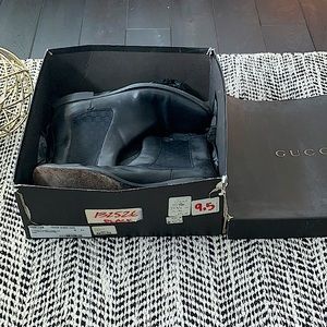 Classic Gucci Men’s Black Boot with GG detail